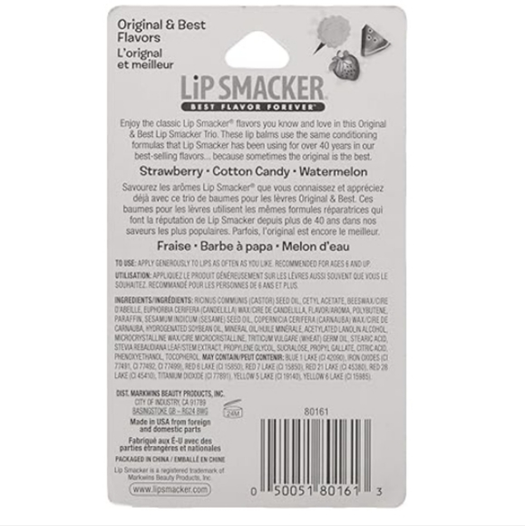 Lip Smackers Lip Balm Strawberry, Watermelon, Cotton Candy - Picture 4 of 4